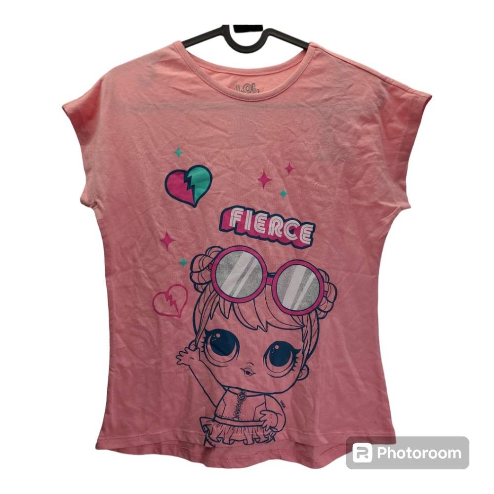 L.O.L. Surprise Girl Short Sleeve Graphic Print T-Shirt In Pink Size 10/12 New